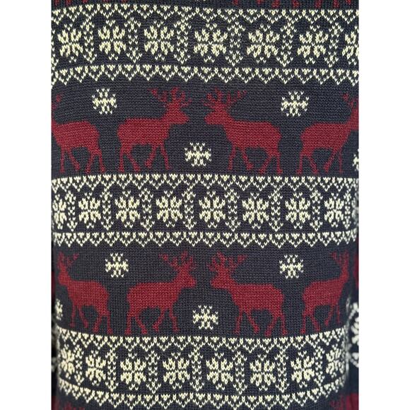 Mens SZ Small Reindeer Fair Isle Sweater Fall Winter Christmas Apres Ski Holiday - Picture 2 of 7